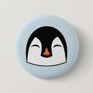 Penguin Face 6 Cm Round Badge