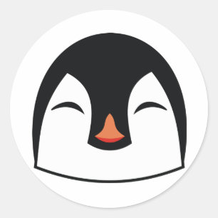 Penguin Face Classic Round Sticker
