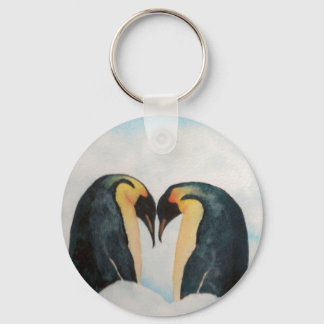 Penguin Face-Off Key Ring