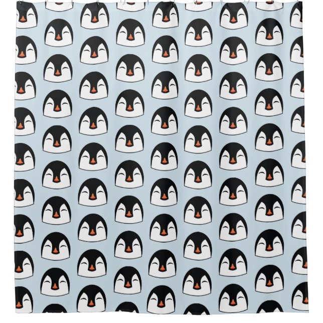Penguin Face Shower Curtain (Front)