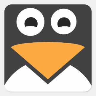 Penguin Face Square Sticker