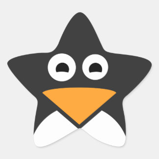 Penguin Face Star Sticker