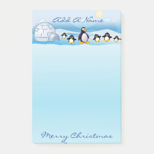 Penguin Family and Igloo Post-it Notes