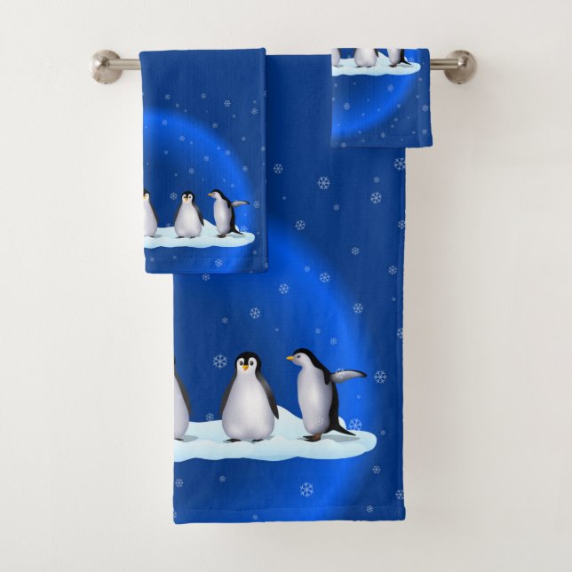 Penguin Family Bath Towel Set (Insitu)