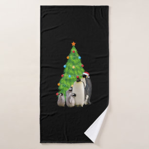 Penguin Family Christmas Bath Towel
