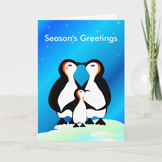 Penguin Family Christmas Card (Front)