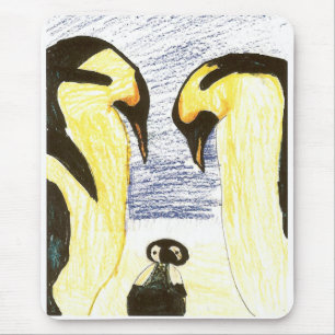 Penguin Family Drawing Mousepad