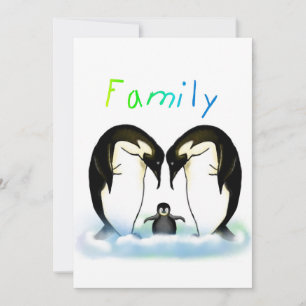 Penguin Family Girl's Invitation