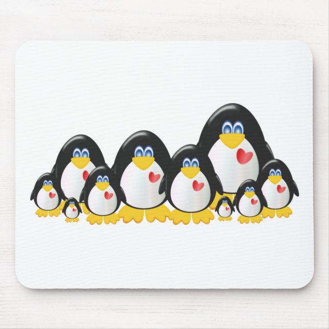 Penguin Family Mouse Pad (Front)