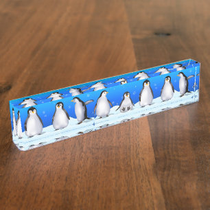 Penguin Family Nameplate