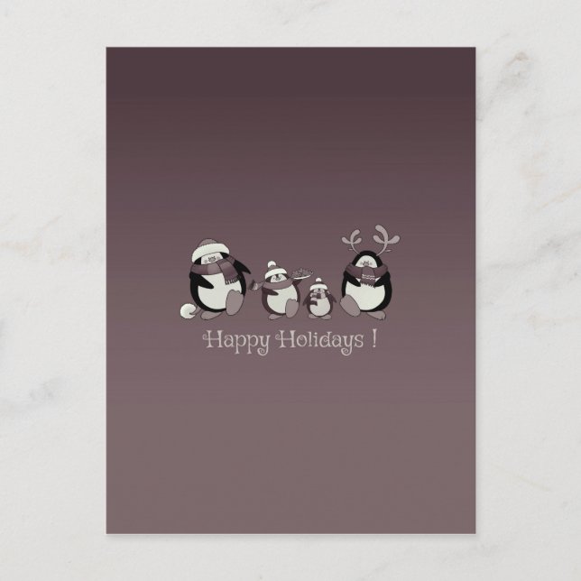 Penguin family postcard (Front)