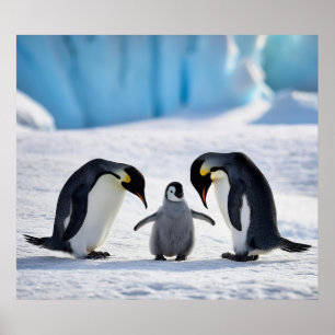 Penguin Family Poster