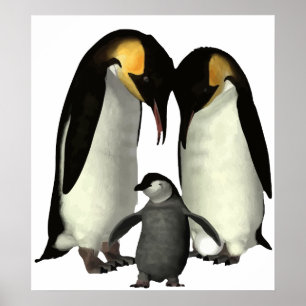 Penguin Family Poster