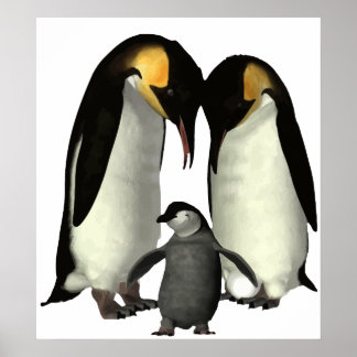 Penguin Family Poster
