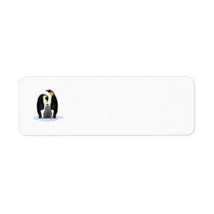 penguin family return address label