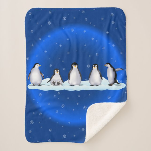 Penguin Family Sherpa Blanket (Front)