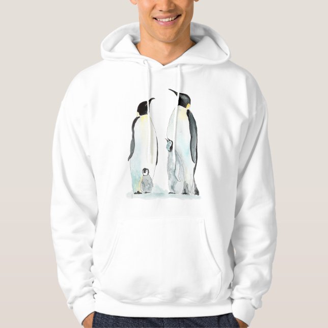 Penguin Family Two Children Penguin Hoodie (Front)