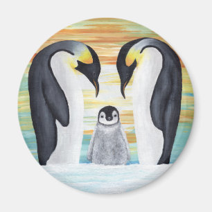 Penguin Family with Baby Penguin Magnet
