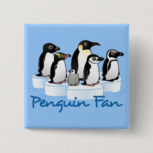 Penguin Fan 15 Cm Square Badge