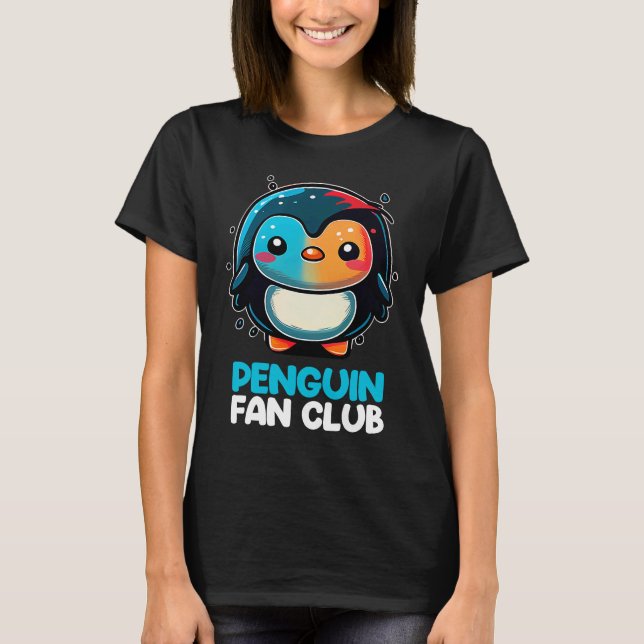 Penguin Fan Club Cute Penguin  Zoo Kids Boys Girls T-Shirt (Front)