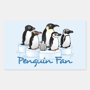 Penguin Fan Rectangular Sticker