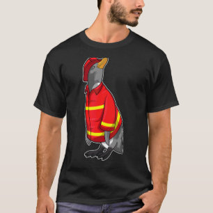 Penguin Firefighter Fire Department Helmet T-Shirt