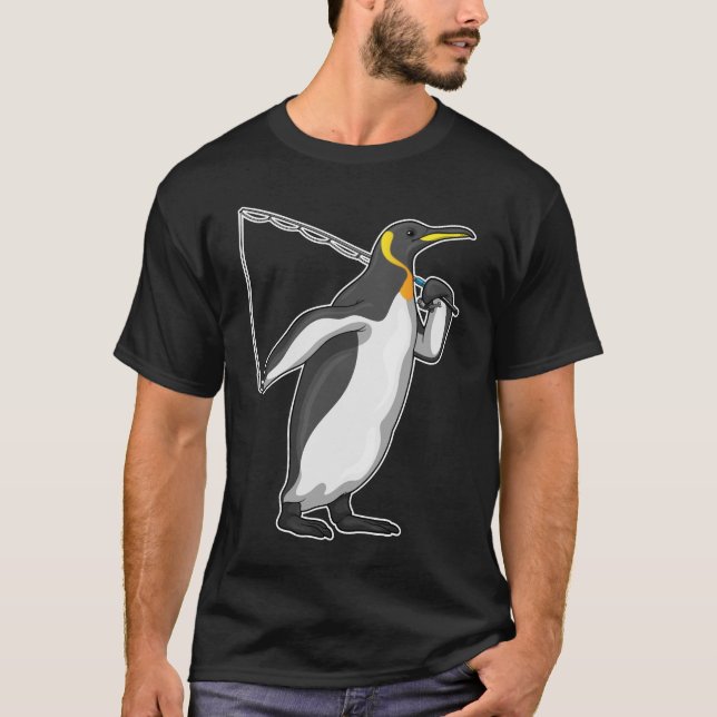 Penguin Fisher Fishing rod T-Shirt (Front)