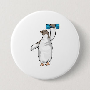 Penguin Fitness Dumbbell 7.5 Cm Round Badge