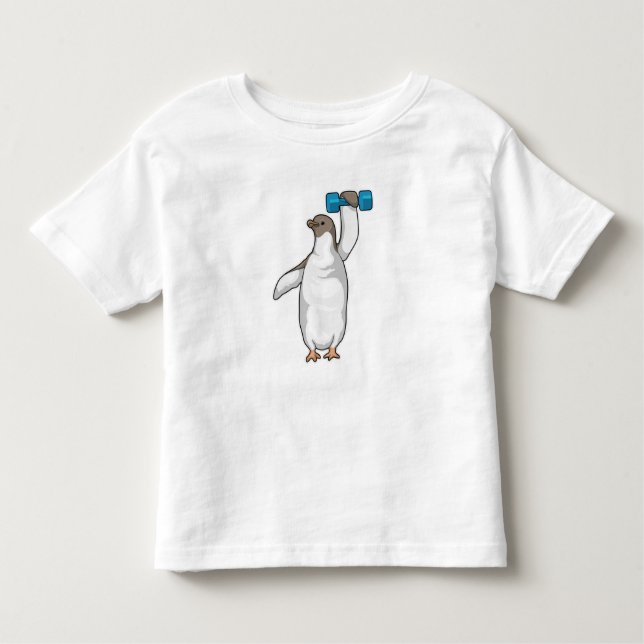 Penguin Fitness Dumbbell Toddler T-Shirt (Front)