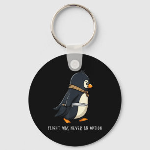 Penguin Flight Was An Option Funny Dark Humour Key Ring