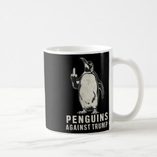 Penguin Flippers Up Middle Finger Penguins Against Coffee Mug