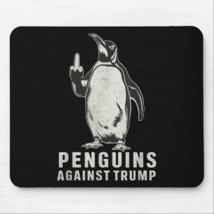 Penguin Flippers Up Middle Finger Penguins Against Mouse Pad