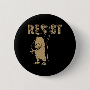 Penguin Flippers Up Resist Funny Penguins Against 6 Cm Round Badge