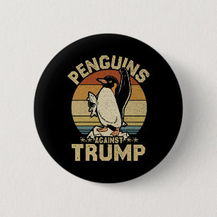 Penguin Flippers Up Resist Funny Penguins Against 6 Cm Round Badge