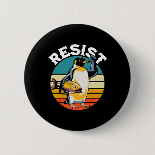 Penguin Flippers Up Resist Funny Penguins Against 6 Cm Round Badge