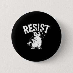 Penguin Flippers Up Resist Funny Penguins Against 6 Cm Round Badge
