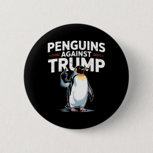 Penguin Flippers Up Resist Funny Penguins Against 6 Cm Round Badge