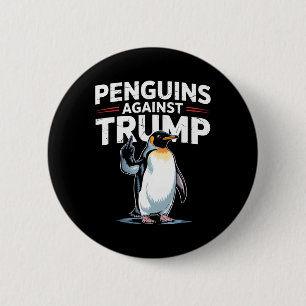 Penguin Flippers Up Resist Funny Penguins Against 6 Cm Round Badge