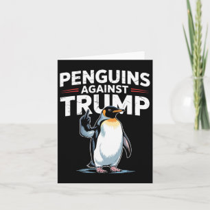 Penguin Flippers Up Resist Funny Penguins Against Card