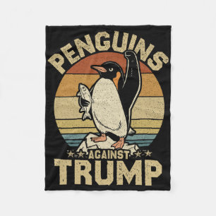 Penguin Flippers Up Resist Funny Penguins Against Fleece Blanket