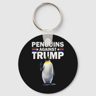 Penguin Flippers Up Resist Funny Penguins Against Key Ring