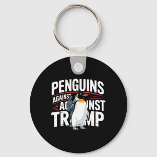 Penguin Flippers Up Resist Funny Penguins Against Key Ring