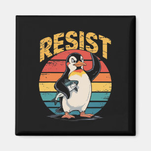 Penguin Flippers Up Resist Funny Penguins Against Magnet