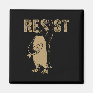 Penguin Flippers Up Resist Funny Penguins Against Magnet