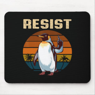 Penguin Flippers Up Resist Funny Penguins Against Mouse Pad