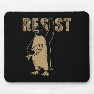 Penguin Flippers Up Resist Funny Penguins Against Mouse Pad