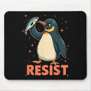 Penguin Flippers Up Resist Funny Penguins Against  Mouse Pad