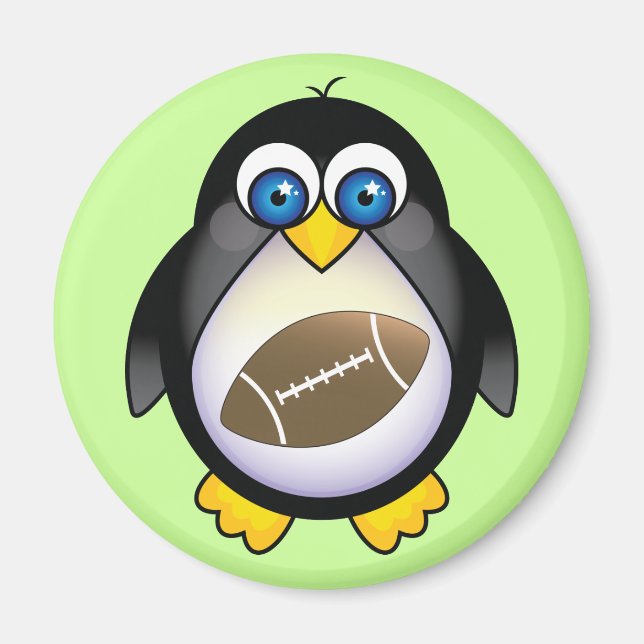 Penguin Football Magnet (Front)