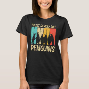 Penguin For Men Women Penguins Bird Animal Retro T-Shirt
