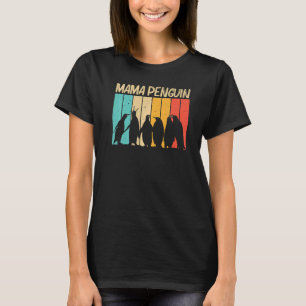 Penguin For Women Mom Penguins Bird Animal Retro T-Shirt